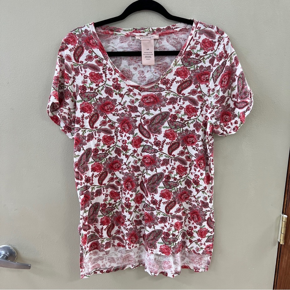 Philosophy short sleeve shirt floral L/G